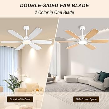 Aya⭐️ Amazon.com: Ayaoty Ceiling Fans with Lights, 52 Inch Ceiling